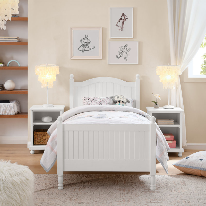 Rosalind Wheeler Wooden Twin Bed Frame with Headboard Footboard Designed with Classic Ball Finials Reviews Wayfair